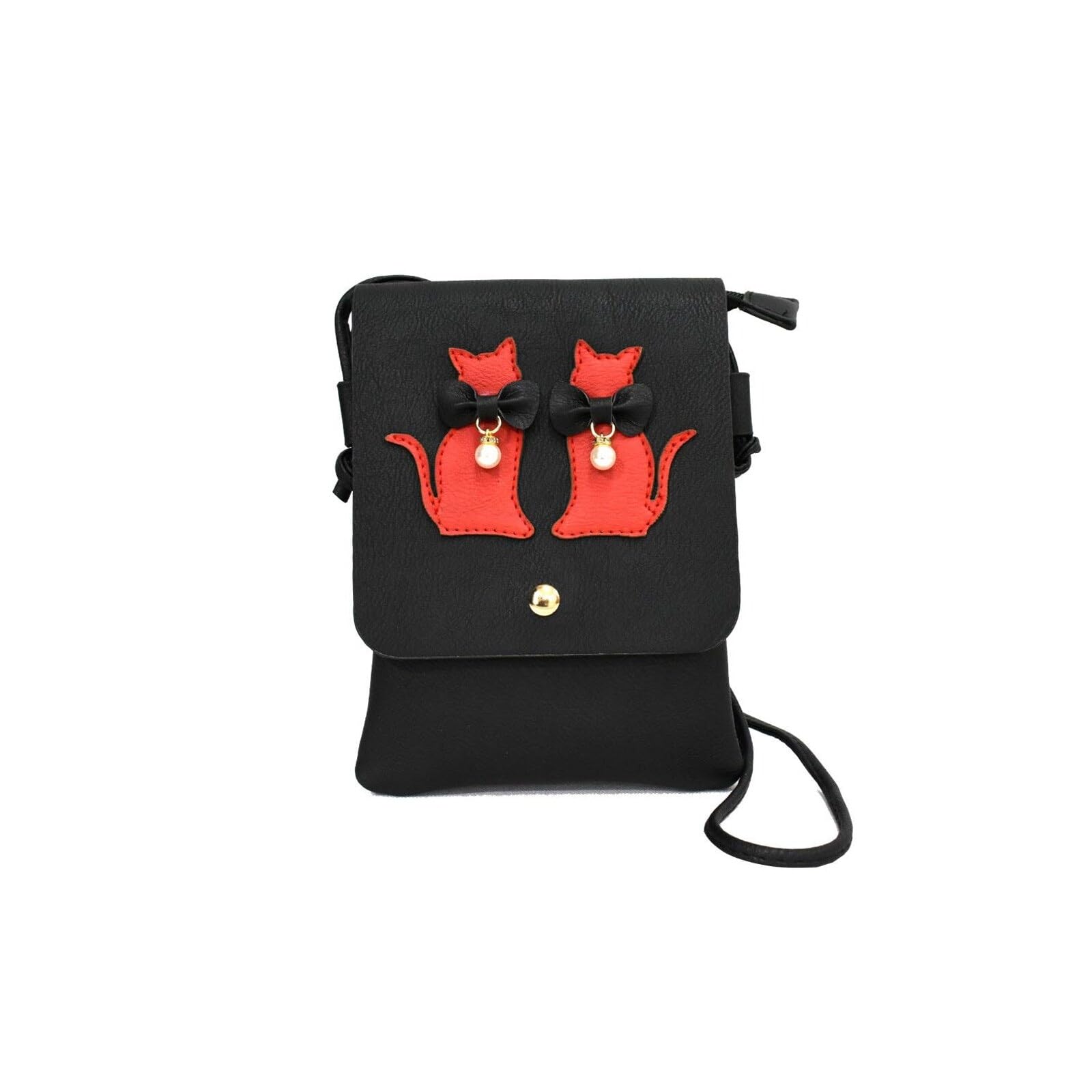 

Cute Cat Silhouette Shoulder Bag, Stylish Synthetic Leather, Crossbody Bag for Women, Mini Bag, Gift, Small Item Storage, Back Pocket, Smartphone