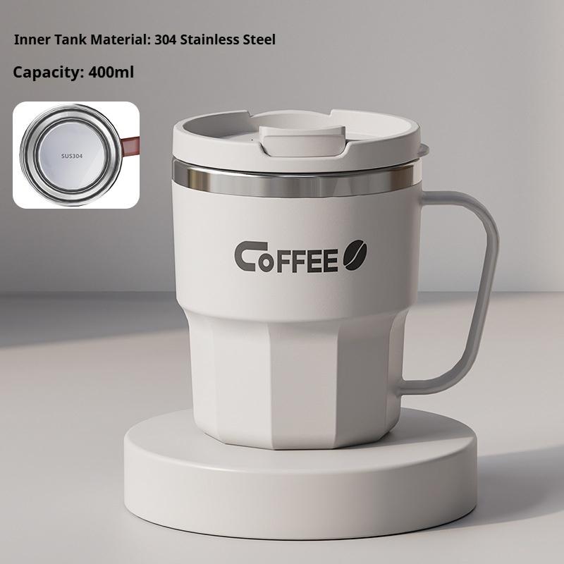 400ML Milk Coffee Mug Stainless Steel Coffee Mug With Handle Portable Double Layer Sealed Leak-proof Drinking Thermal Water Cup