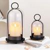 Vintage Brass Metal Candle Holder Set Glass Dome Table Candlelight Ornaments  Hanging Decor