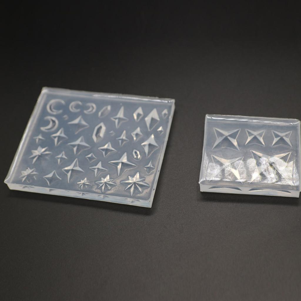 2Pcs/Set Versatile Silicone Casting Mold Diamond Shaped Stones Mold Versatile Ornaments Mould Jewelry Making Tool