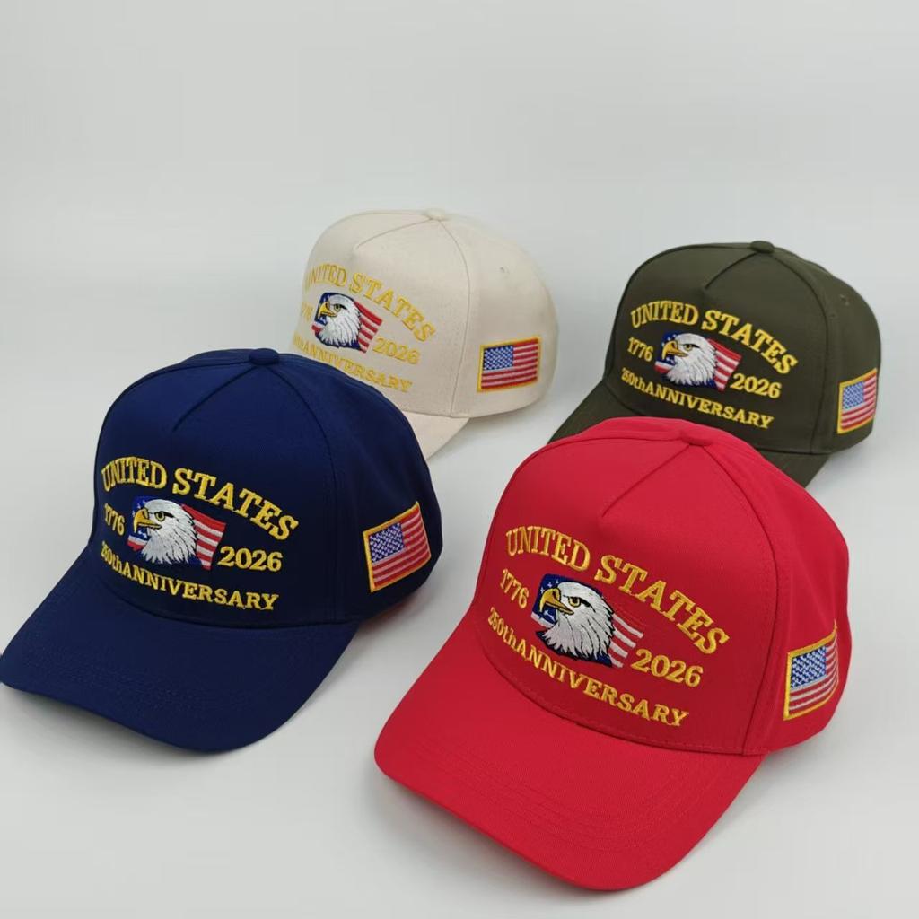 250. Jubiläumshut USA Patriotische Baseballkappen Adler-Bestickte Baseballkappen für Herren Damen 250-Jahres-Jubiläumskappe