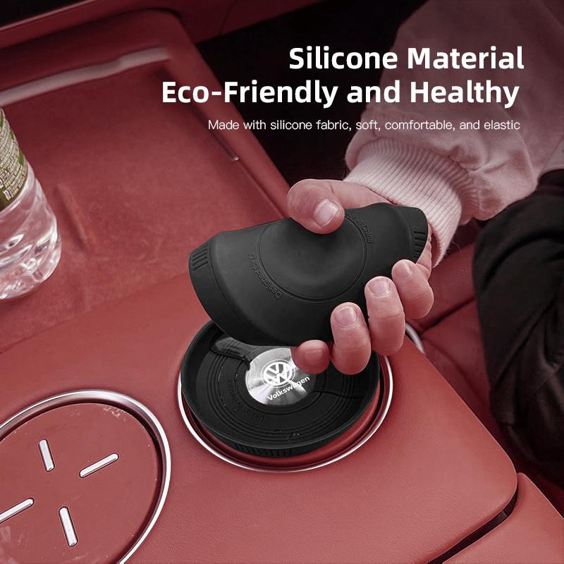 2Pcs Car Anti-Slip Silicone Coaster Auto Water Cup Pads For Volkswagen VW Arteon Caddy Magotan CC Teramont Touran T-Cross PassatNI7