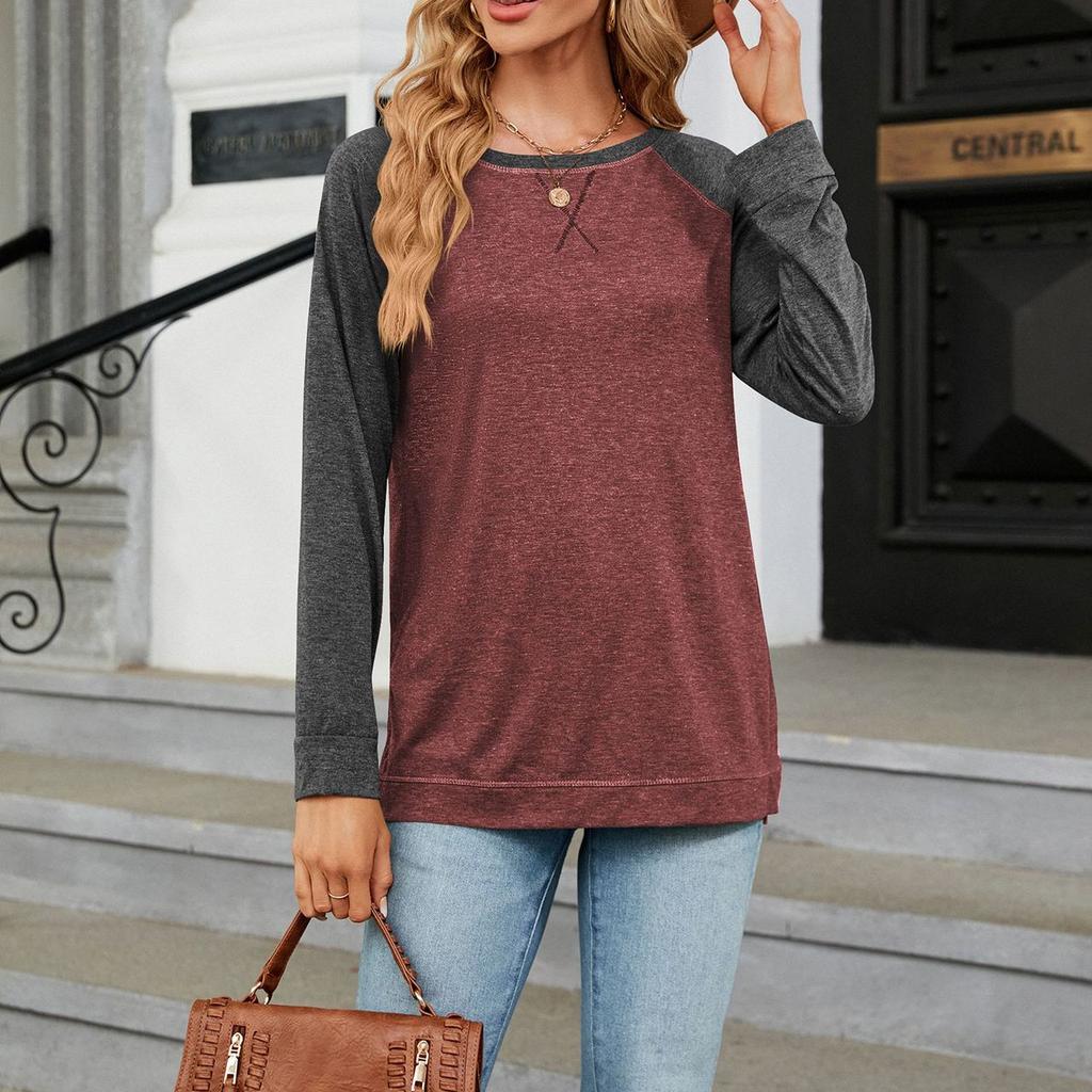 T-Shirts longs pour femmes, amples, à la mode, col rond, hauts polyvalents et décontractés pour dames