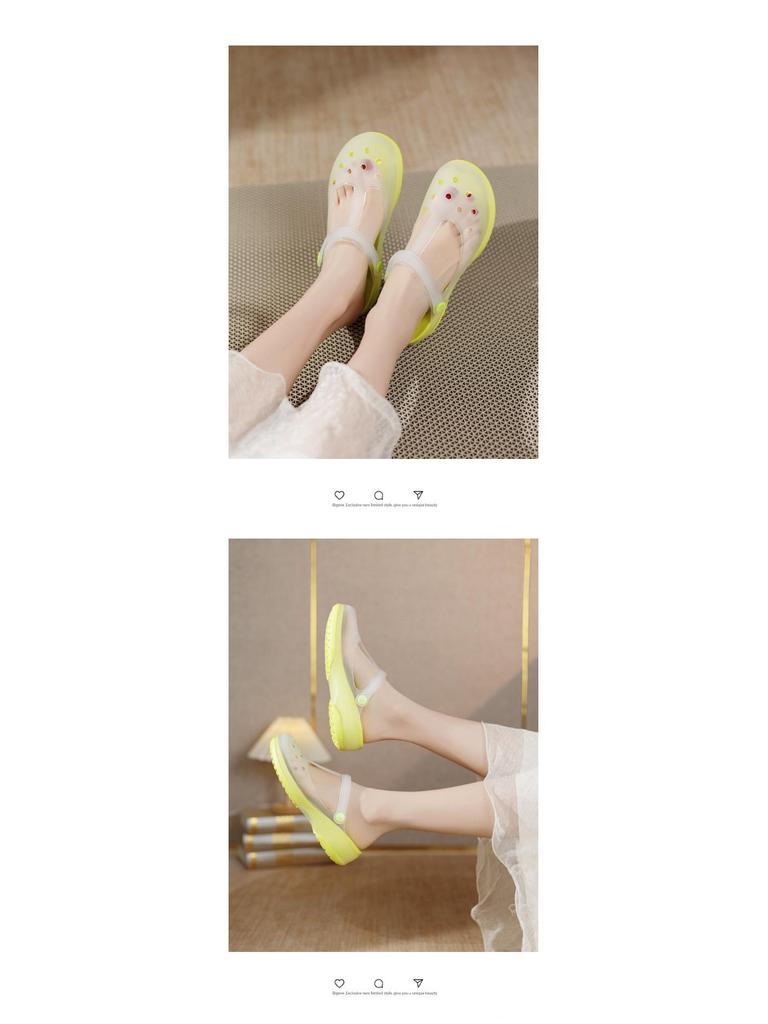 2025 Summer Women's Mary Jane Jelly Sandals: Soft Sole, Non-Slip, Perfect for Beach or Garden