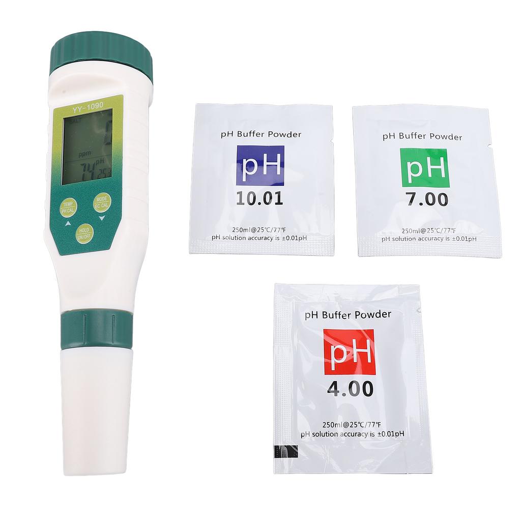 Water Quality Tester 5 In 1 PH Salt TDS EC Temperature Meter for Swimming Pool Drinking Water