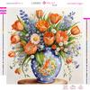 Art Vase Bouquet Diamond Painting  Full Round Diamond Mosaic Landscape Colorful Cross Stitch Kits Room Home Decor Gifts