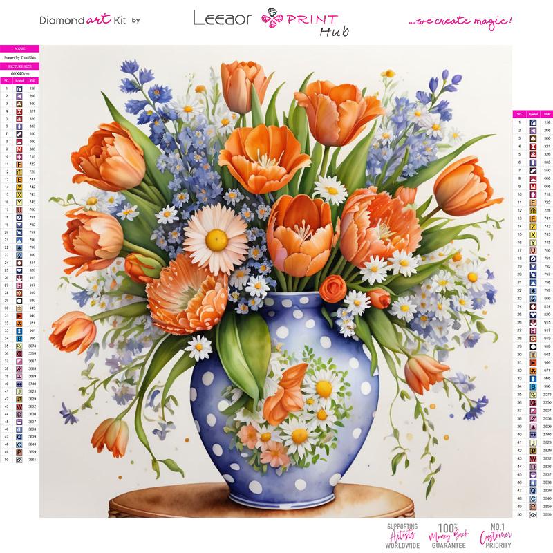 Art Vase Bouquet Diamond Painting  Full Round Diamond Mosaic Landscape Colorful Cross Stitch Kits Room Home Decor Gifts
