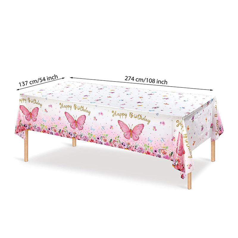 Schmetterling Einweg-Tischdecke Plastik Rechteckig Frühling Schmetterling Geburtstag Tischdecke Happy 1. Erster Geburtstag Party Deko