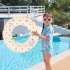 Float with 2 Vinyl Repair Tapes, Single-Seater Float for Kids and Adults, O-Shaped, Strong Buoyancy, Thick, Durable, Leak-Resistant, Stable,