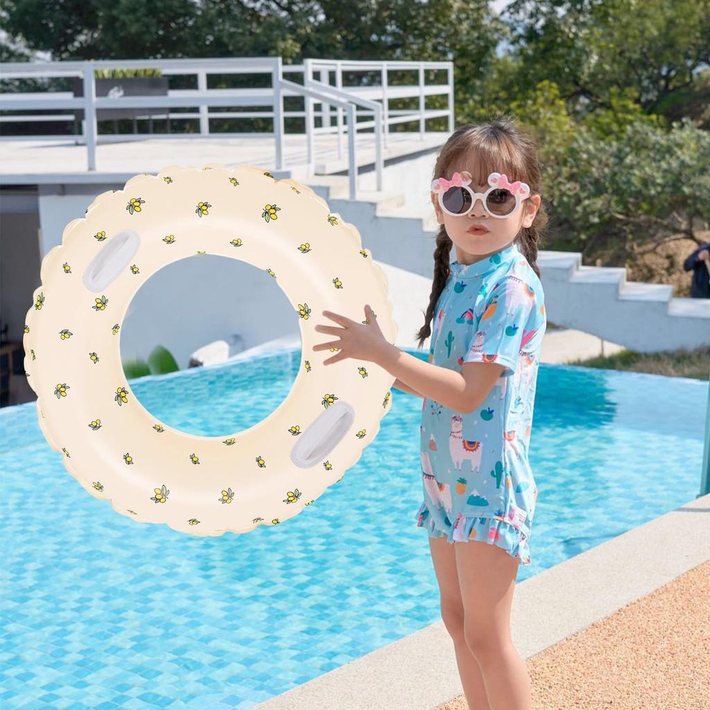 Float with 2 Vinyl Repair Tapes, Single-Seater Float for Kids and Adults, O-Shaped, Strong Buoyancy, Thick, Durable, Leak-Resistant, Stable,