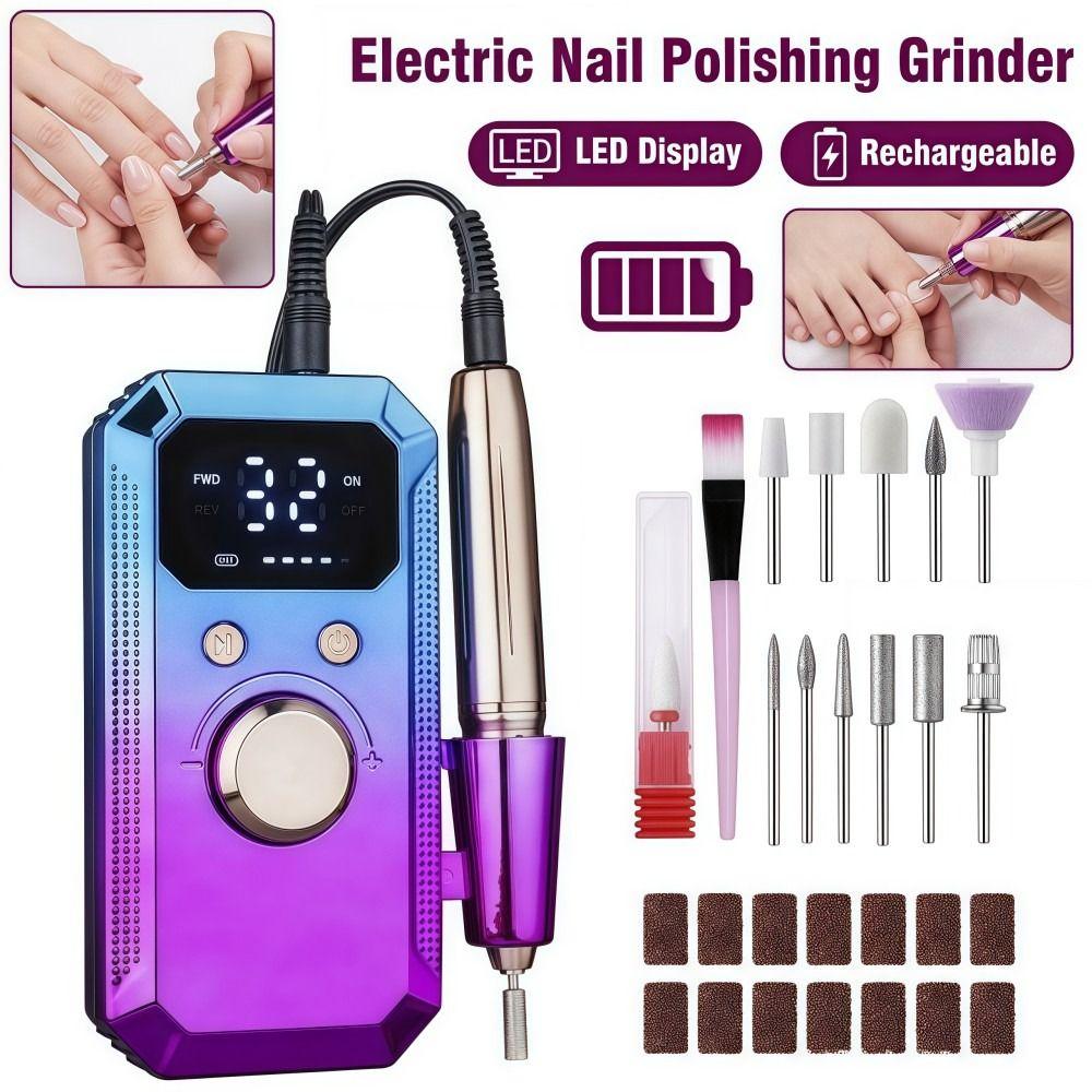LED Display Electric Nail Polishing Grinder Rechargeable Nail Grinder Nail Tools