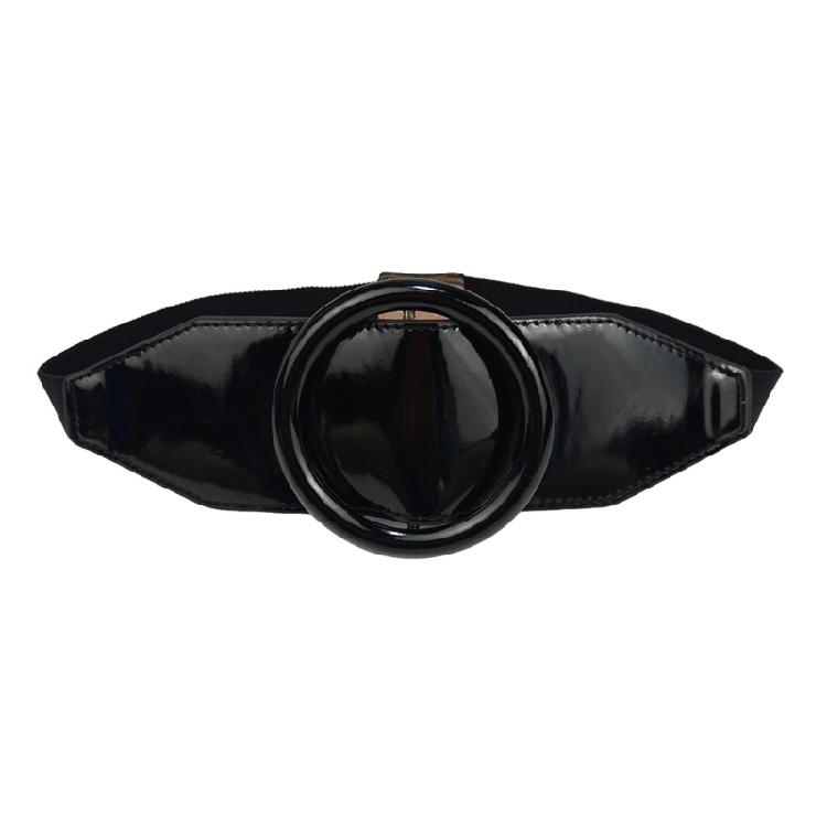 Elegant Elastic Waist Belt For Women Round Buckle PU Waistband For Everyday Wear Casual Outfit All Matching Waist Decors