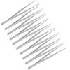 10Pcs Animal Surgical Tweezer Stainless Steel Straight Tweezer with Serrated Tips