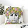 Abstract Women Simple Anime Art Pillow Case Cotton Linen Fabric Square Zipper Pillowcase Home Decorative Living Room