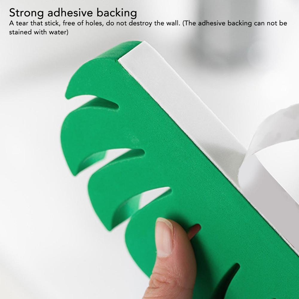 2pcs Green Color Wall Mounted Cosmetic Brush Holder  Wet Makeup Brush Natural Air Drying Arrangement