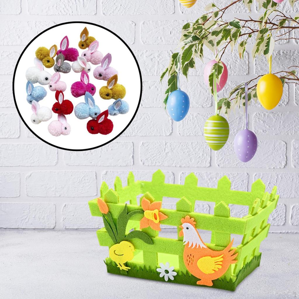 Prefilled Easter Basket Fillers Gift Doll Organizer Stuffed Animals Rabbits Bulk for Carnival
