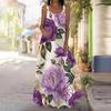 Women's Slip Dress Maxi Long Dress Rose Flower Print Stitching Print Dress Spring & Summer Leisure Vacation