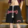 Einfacher Stil Schaumstoff Buchstaben Druck Einfarbig Arbeitsshorts Herren Street Locker Sport Fünf-Minuten Hintere Hose