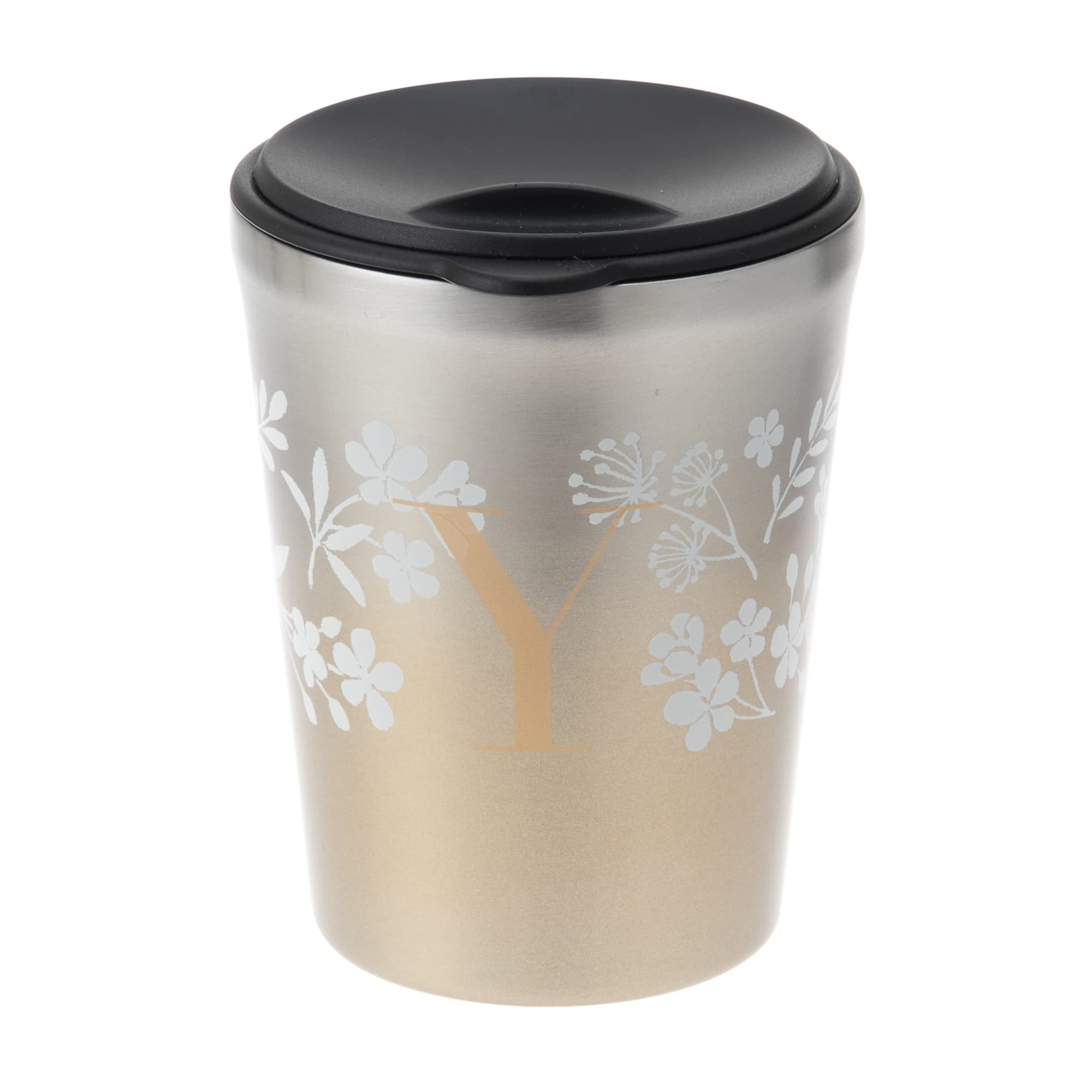

Maebata Fluffy Veil Stainless Steel Tumbler with Lid, Initial Y, 260ml, 68604