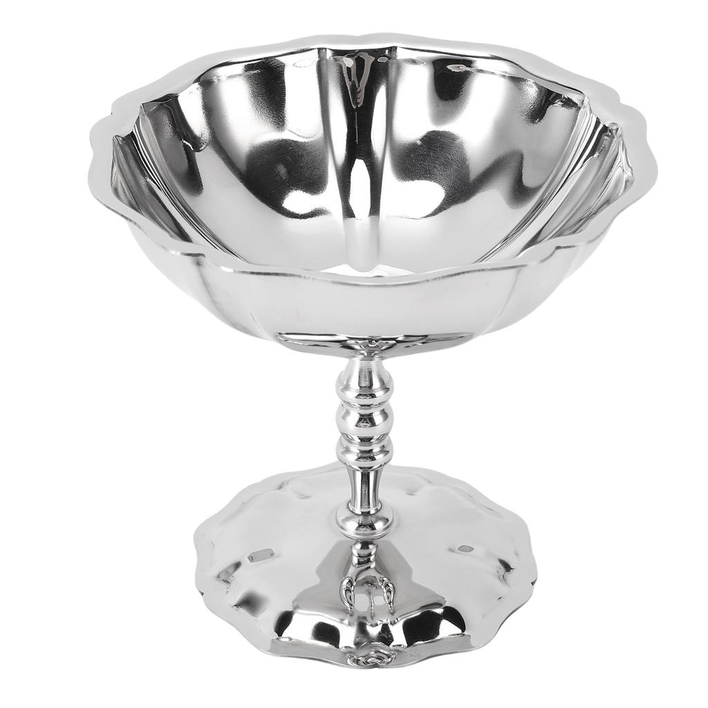 Dessert Dish Cup with Base 304 Stainless Steel Serving Bowl for Snacks Pudding Ice Cream Salad Fruit Yogurt