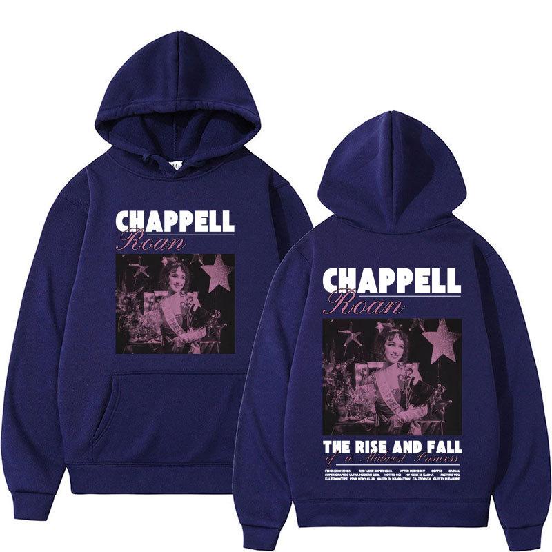 Chappell Roan Retro Personality Print Autumn and Winter High Quality Comfortable Soft Men's Loose Street Hooded Adult Sweatshirt