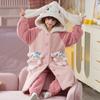 Kids Flannel Pajamas Set Boys Girls Warm Long Sleeve Top And Pants Sleepwear Winter Home Nightwear