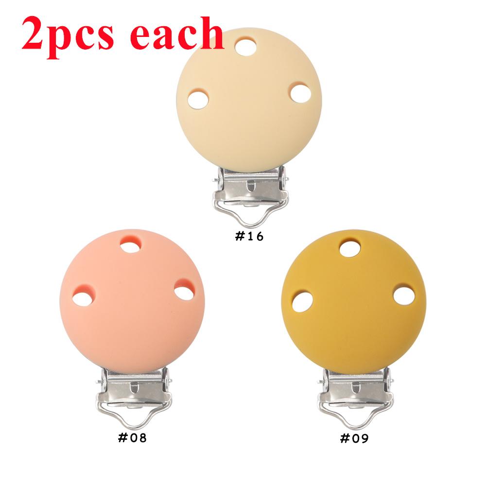 6pcs New Color 30mm Silicone Round Metal Clips DIY Bag Hat Chain Keychain Holder Clamps Jewelry Handmade Accessories