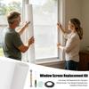 1 Set Screen Net Replacement Kit, Fiberglass Window Screen, Tear Resistant Washable Easy Installation Window Screen