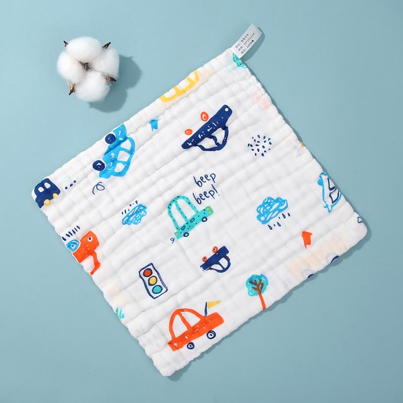 High-Density Pre-Washed Baby Cartoon Gauze Towel - Soft Washcloth for Household Use