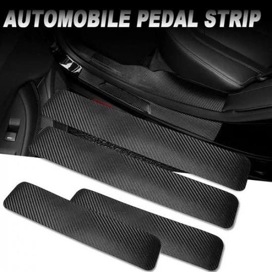 4x Car Door Plate Sill Scuff Anti-Scratch Carbon Fiber Sticker Cover Accessories