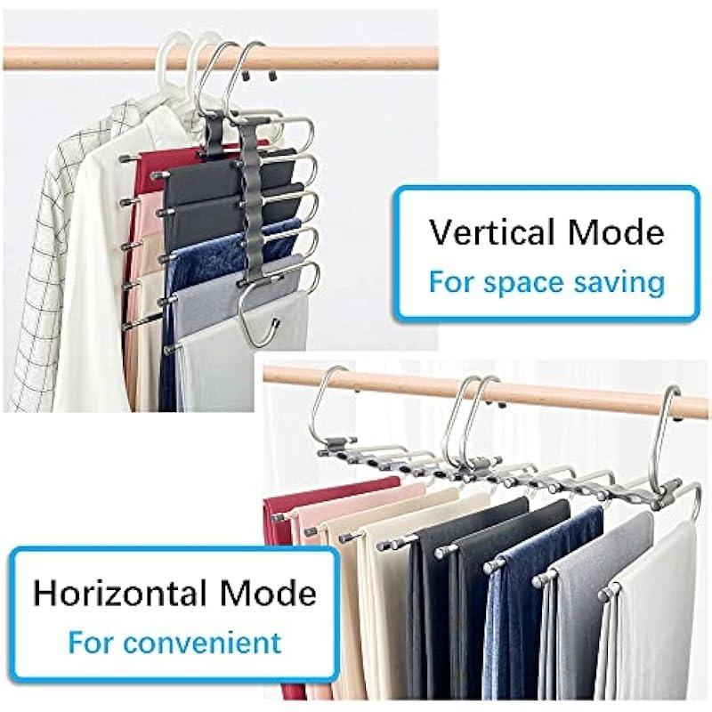 Magic Pants Hanger Saves Space - Used for Multiple Layers of Multifunctional Wardrobes, Pants Scarves, Slack Rack Organizer