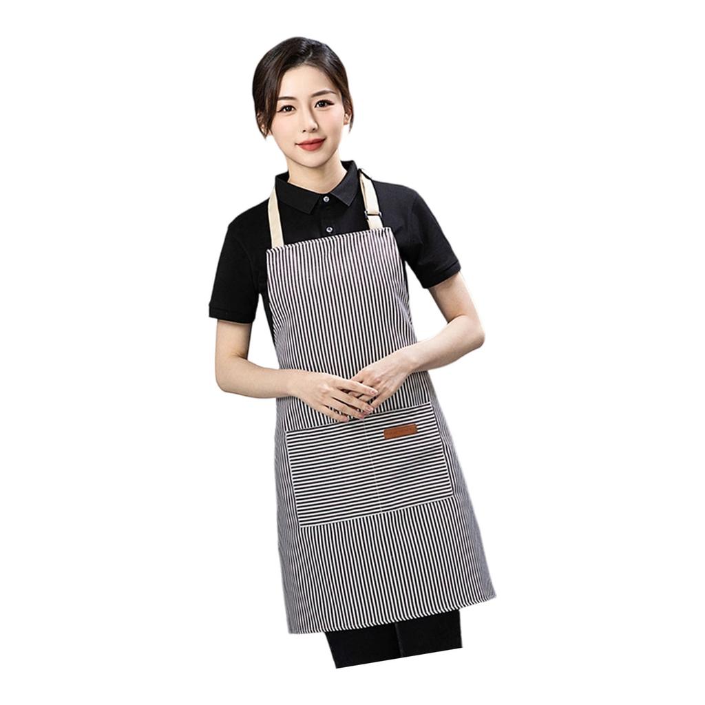 Striped Kitchen Apron With Adjustable Straps Stainproof Cooking Apron For Professional Chefs And Home Cooks Clean Work