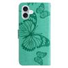 For iPhone 16 Plus Wallet Case Floral Butterfly Imprinted Leather Phone Cover Stand