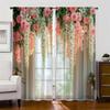 2pc    Drapes Pink Flowers Delivery1 Blackout  Polyester Birthday Party Applies to Office decoration