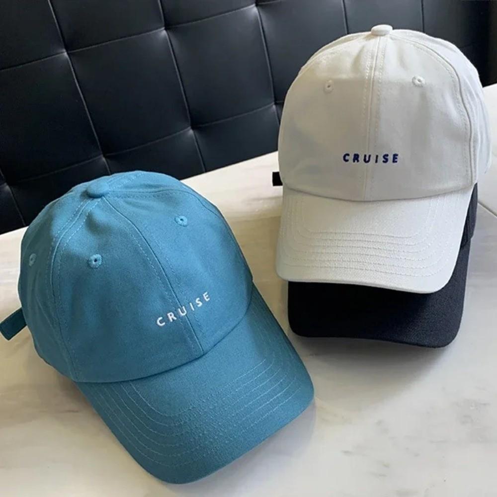 Letter Embroidery Baseball Hat Korean Girl Outdoor Sun Visors Hat New Peaked Cap  for Women