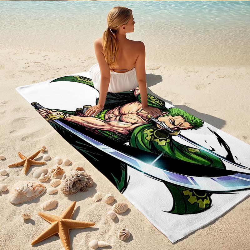 1Pc Green Warrior Swords Beach Towel Quick Dry Multiuse For Beach Pool Gym Yoga Home Travel Christmas Halloween Xmas Gift S1451