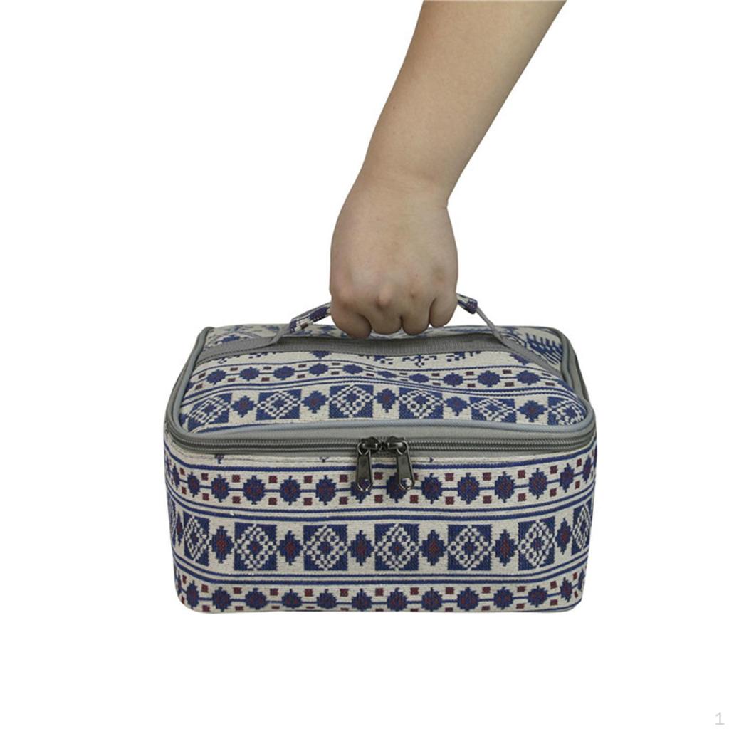 Camping Storage Bag Cookware Large Capacity Printing Basket Utensils Organizer Tableware for Travel