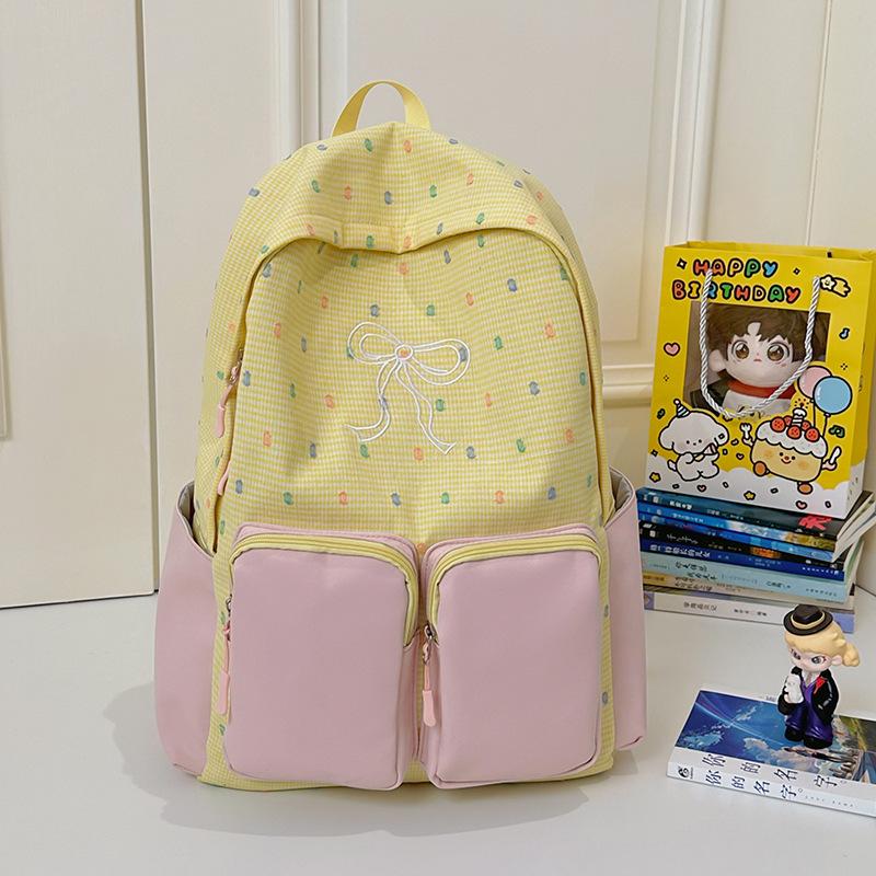 College style color matching backpack women's new schoolbag junior high school girls college students travel light backpack