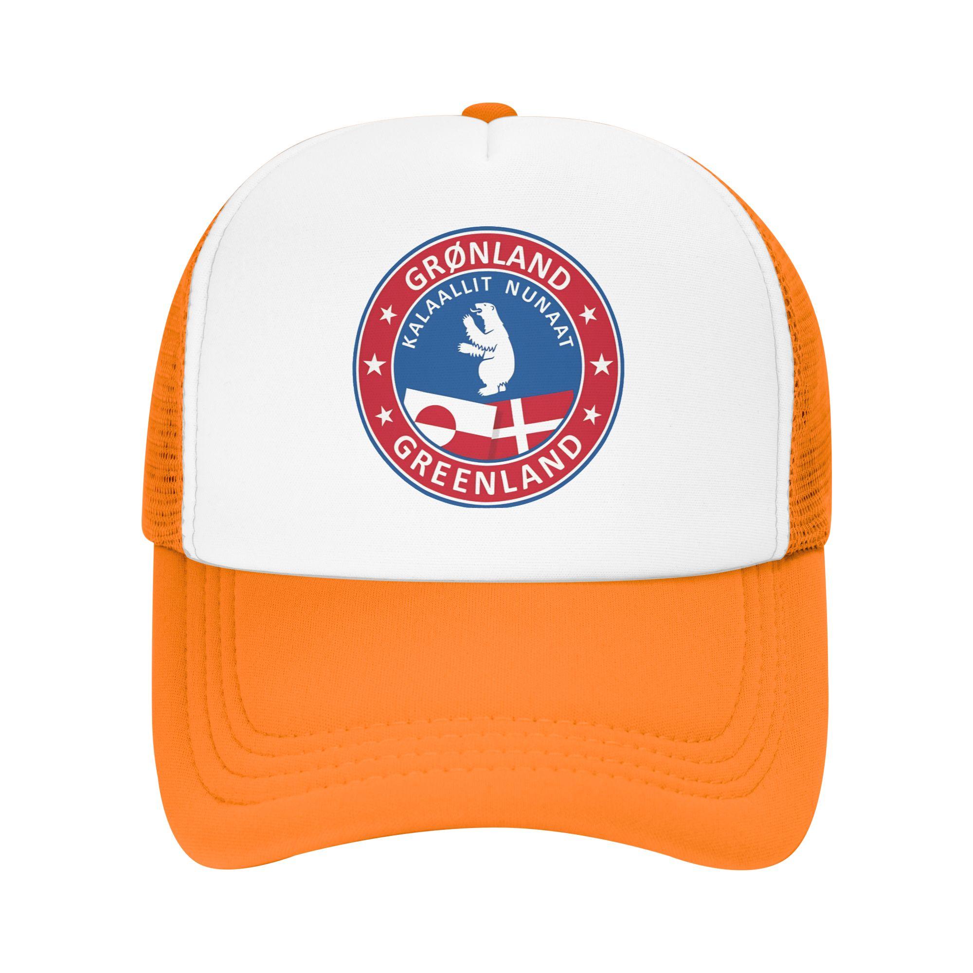 

Mesh Sun Hats Badge of Greenland Summer Trucker Hat For Unisex Adult Casual Adjustable Hiking Fishing Baseball Cap One Size