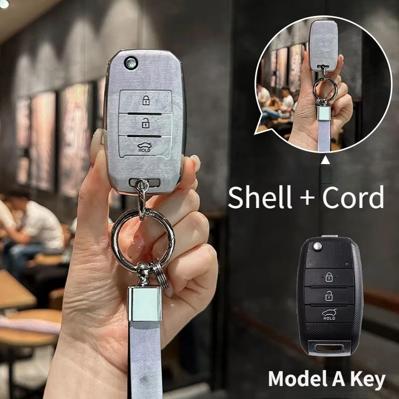 Suitable For Kia Tpu Key Cover Marble Pattern K3 Sportage R K5/K2Seltos Kx3 Car Key Full Package Protection Shell