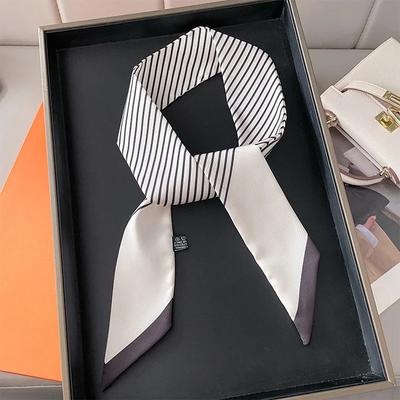 Pañuelo de seda fino de moda para mujer, cintas para el pelo, diademas, pañuelos, bolsos, muñequeras, pañuelos, corbatas para el cuello