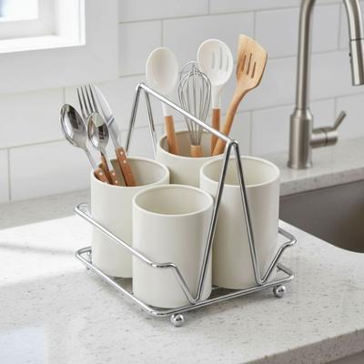 Carbon Steel Chopsticks Storage Box Countertop Type Space Saving Spoon Fork Drainage Shelf Large Capacity Detachable