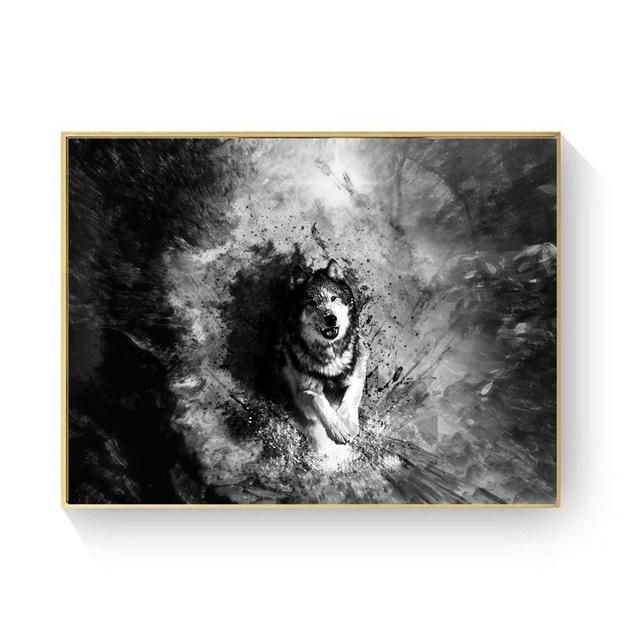 Lunettes Cool chat loup oiseaux, toile d'art mural, affiche de peinture pour décoration de maison, affiches et imprimés, images décoratives sans cadre