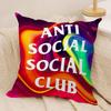 AAnti Social Social Club Cushion Cover Soft Plush Fabric DoubleSided Printed Sofa Cushion Cover for All Seasons Home DecorGift