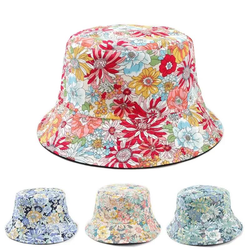 Spring and Summer Cotton Print Bucket Hat Fisherman Hat Outdoor Travel Sun Cap For Men And Women 160