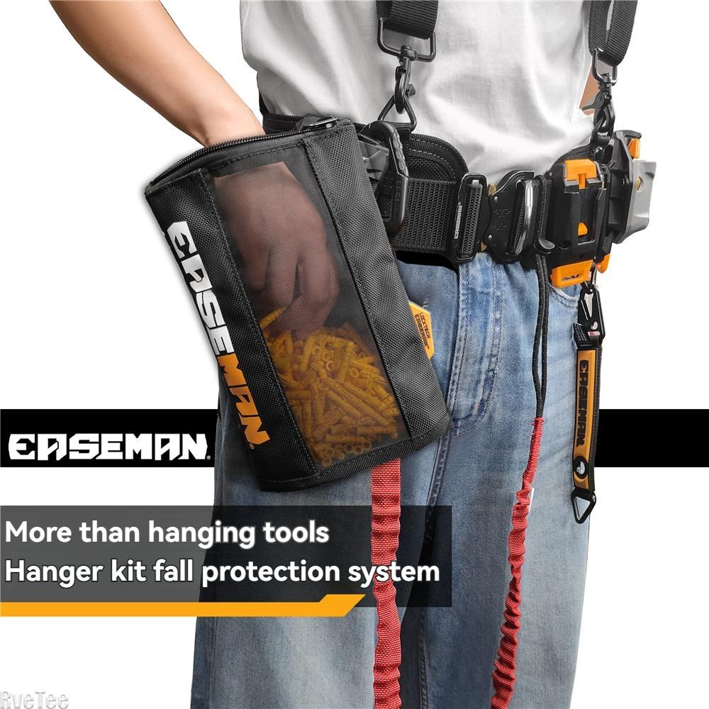 EASEMAN Heavy Duty Quick Hanging Parts Tool Bag Mesh Visible for Electrician Tools Organizer Pouch