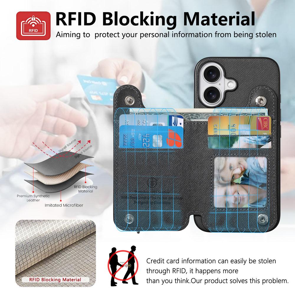 Zipper Cards Solt Wallet Leather Case for iPhone 16 15 13 Pro Max 14 Plus 16Pro 15Pro Elastic Rope Wrist Leather Cover