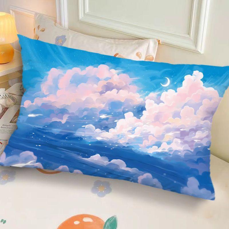 Ins-Style Ink Landscape Dormitory Pillow,Bedside Bedroom Pillow Gift,Nap Creative Living Room Sofa Cushion