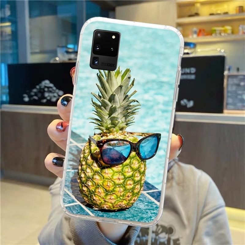 Etui na telefon Summer Beach Fruit Pineapple do Samsung Galaxy S10 S21 S22 Plus Ultra A91 A51 A21S A12 Przezroczyste etui na telefon