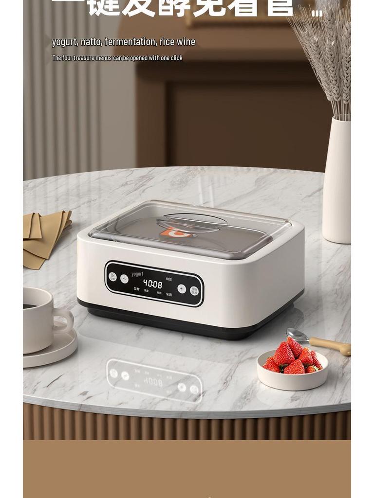 Compacta Máquina Inteligente de Yogur y Fermentación de 1.6L: Máquina Automática de Natto, Vino de Arroz y Yogur